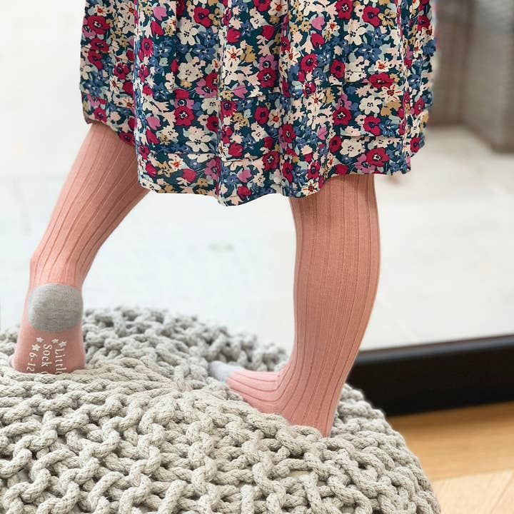 The Little Sock Company - Wholesale Panty's - Kinderen - Antislip superzachte geribbelde panty voor baby's en peuters in schelproze