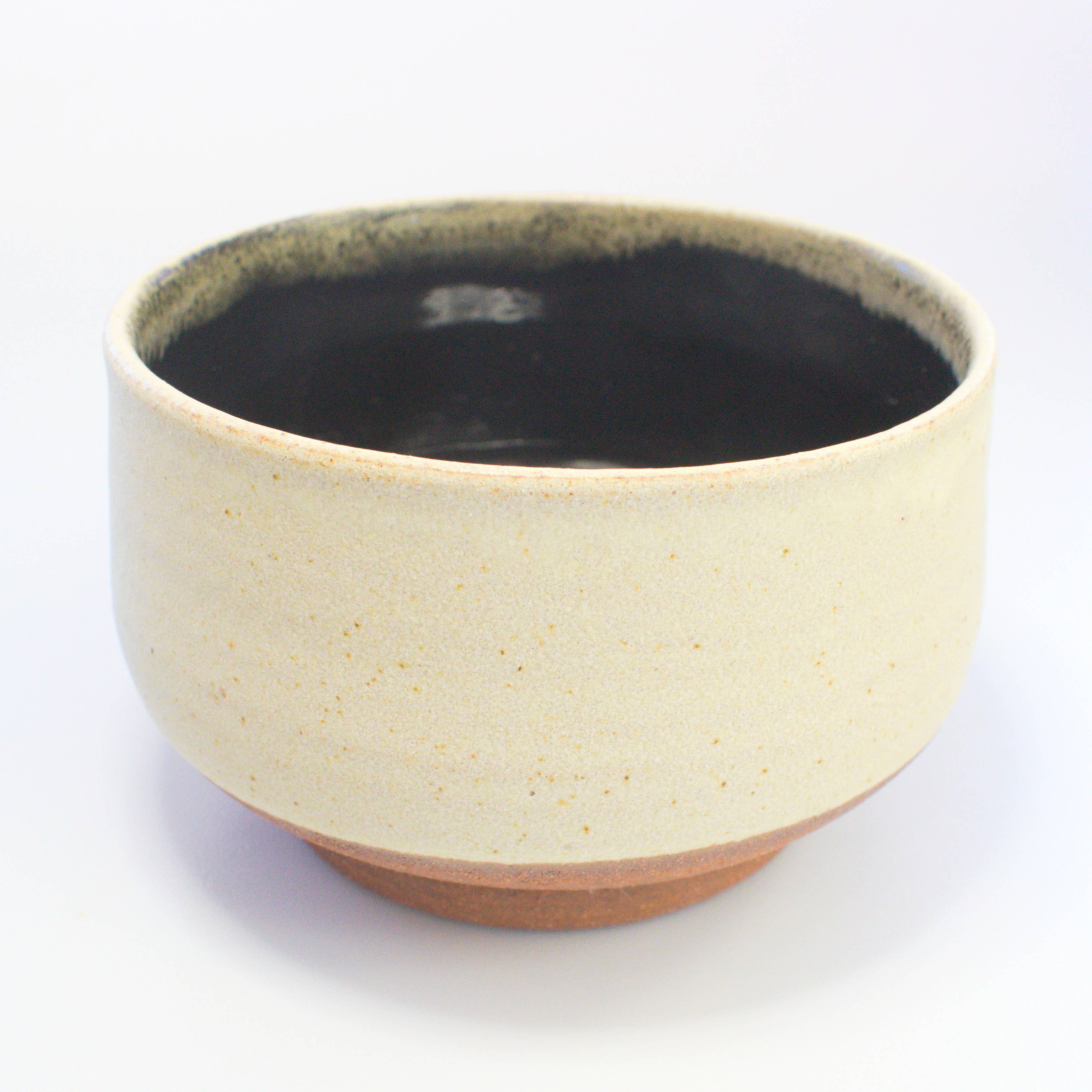 Traditional Matcha Bowl, black and tan for wholesale by Ceramic Heights