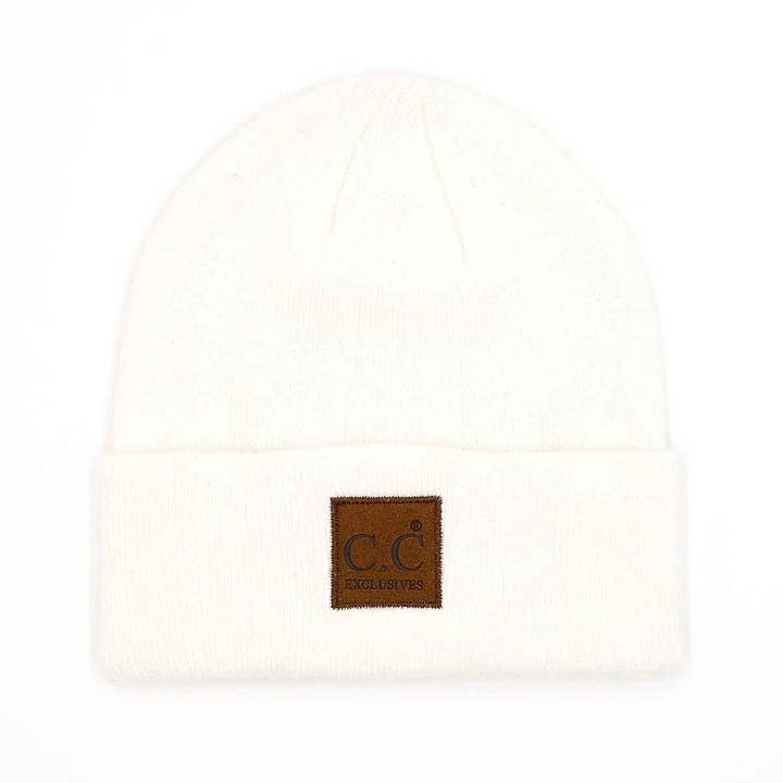 MiMi Wholesale - Wholesale Beanie - Women's - HTM9021 Unisex Soft Ribbed Leather Patch Beanie3
