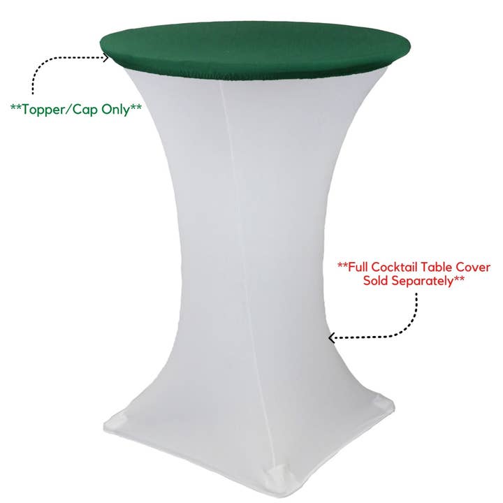YOUR CHAIR COVERS - Wholesale Tablecloth - 30 Inch Stretch Spandex Table Topper/Cap Hunter Green1
