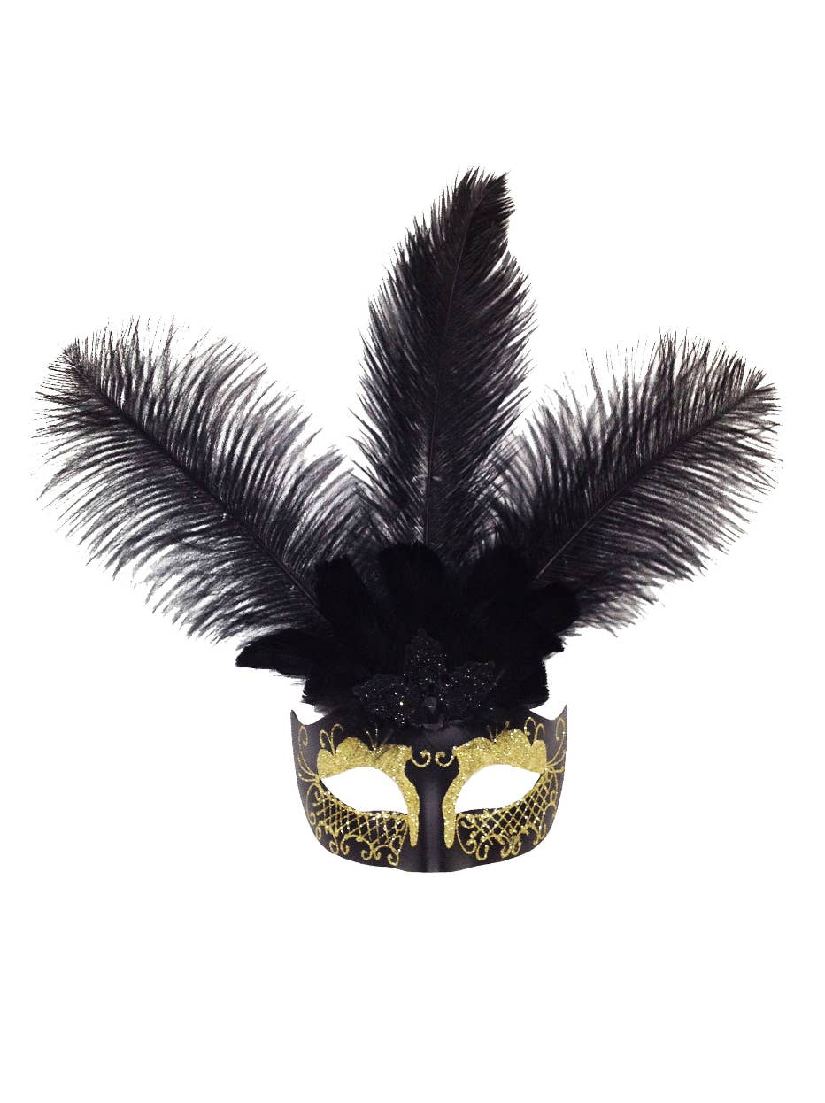 Mardi Gras Creations - Wholesale Costume - Unisex - Mask With Glitter Face And Feathers