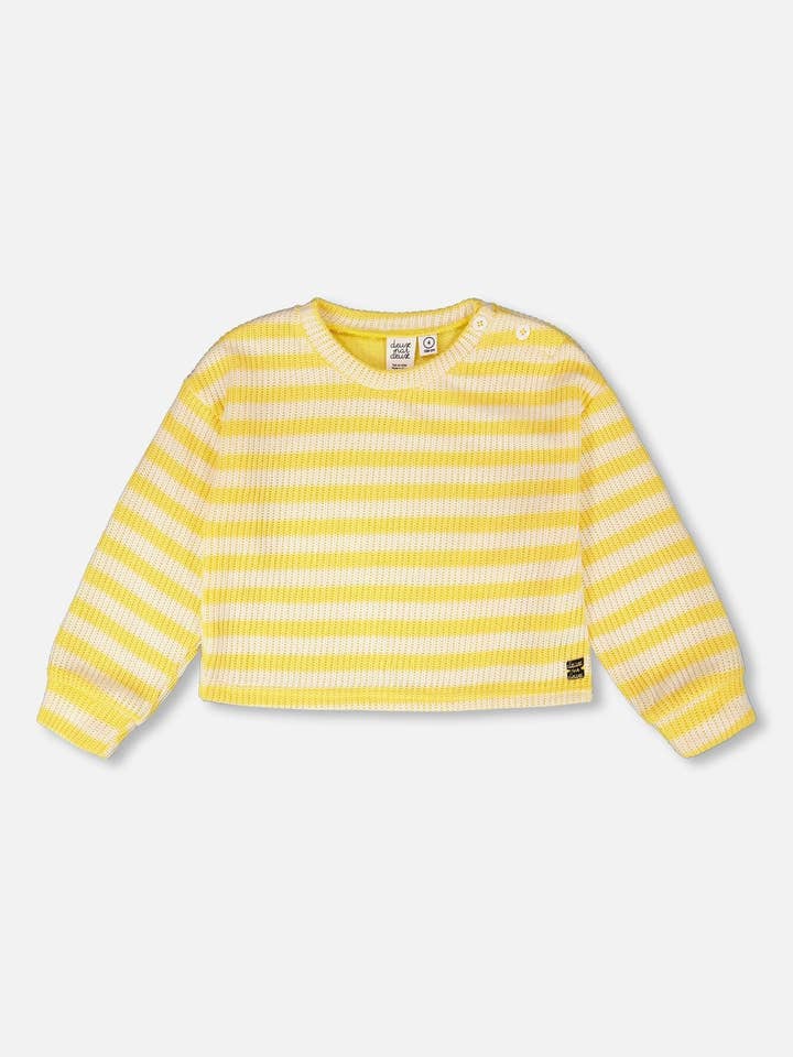 Gestreifter Pullover Gelb und Weiß für den Großhandel von Deux par Deux