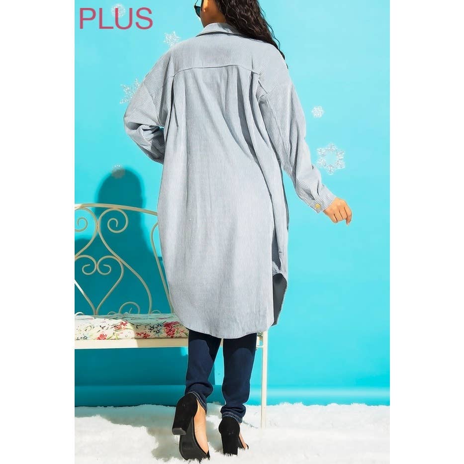 Coloring You - Wholesale Shirt Jacket/Shacket - Women's - PLUS CORDUROY BUTTON UP LONG SHACKET13