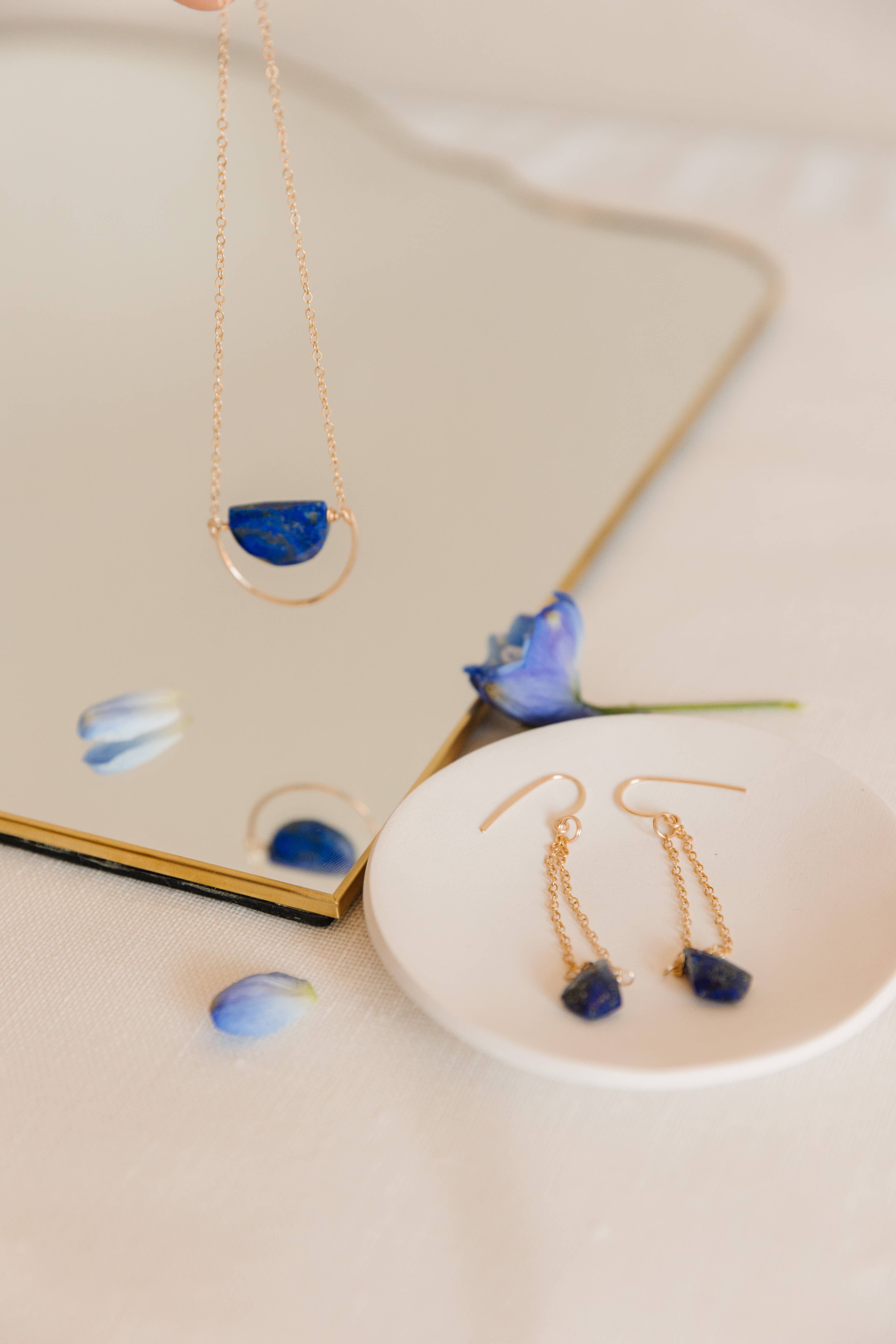 Seaflowerjewelry - Wholesale Pendant/Charm Necklace - Lapis Lazuli Pendant Necklace /Art Deco minimalist modern3