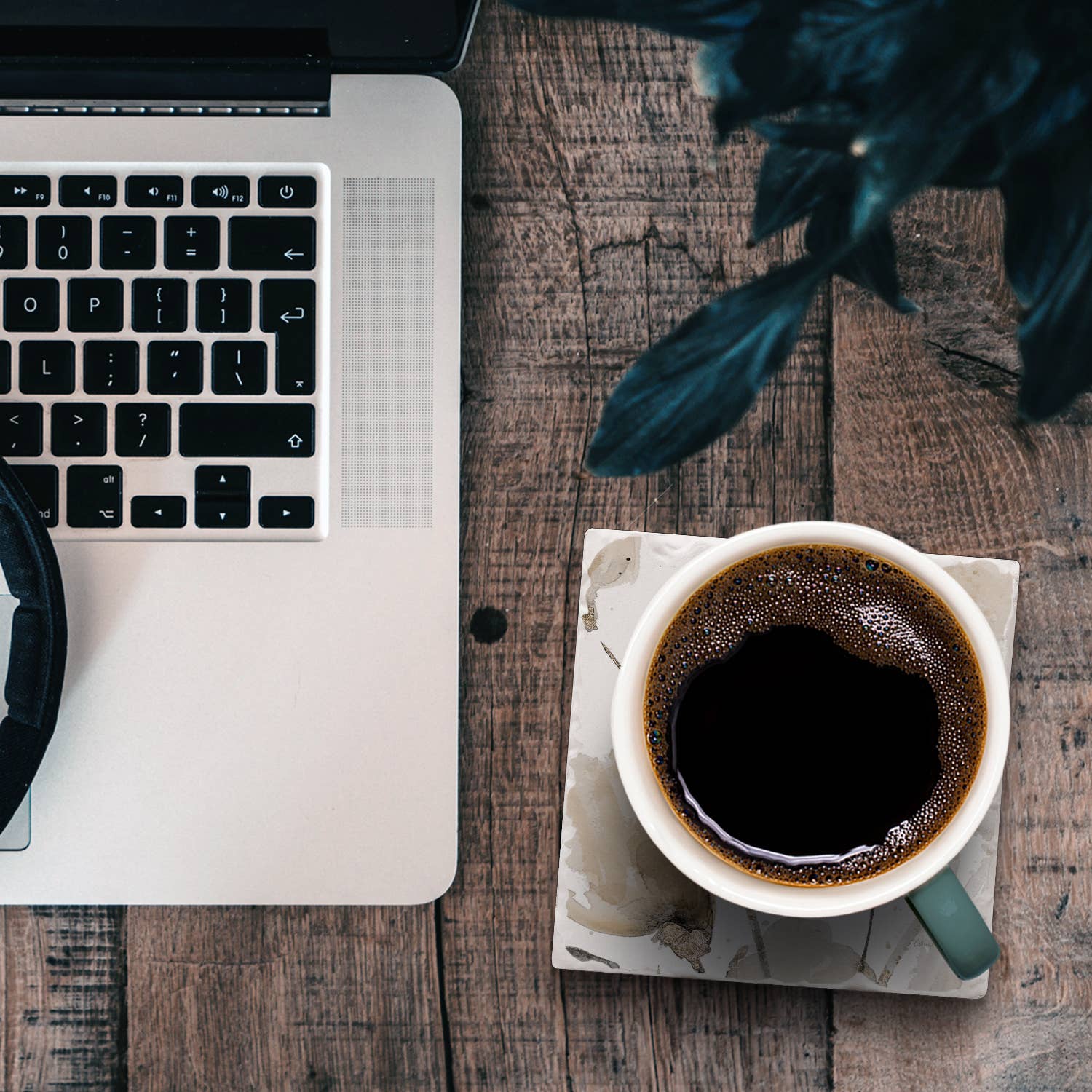 CounterArt/Highland Home/Thirstystone - Wholesale Coasters - Abstract Floral II Single Absorbent Stone Tumbled Tile Coast4