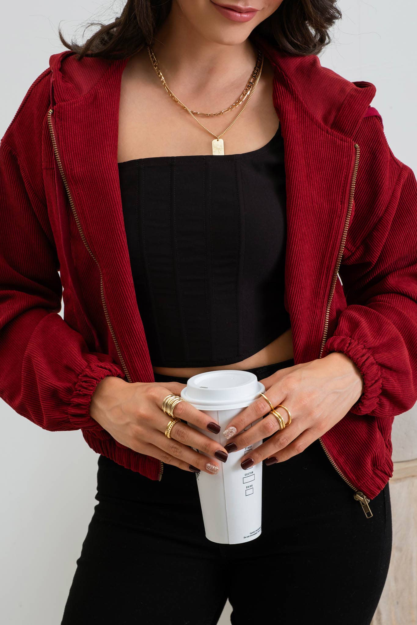 Blu Pepper – Blusão - Mulher por atacado – CASACO DE VELUDO COM ZÍPER37