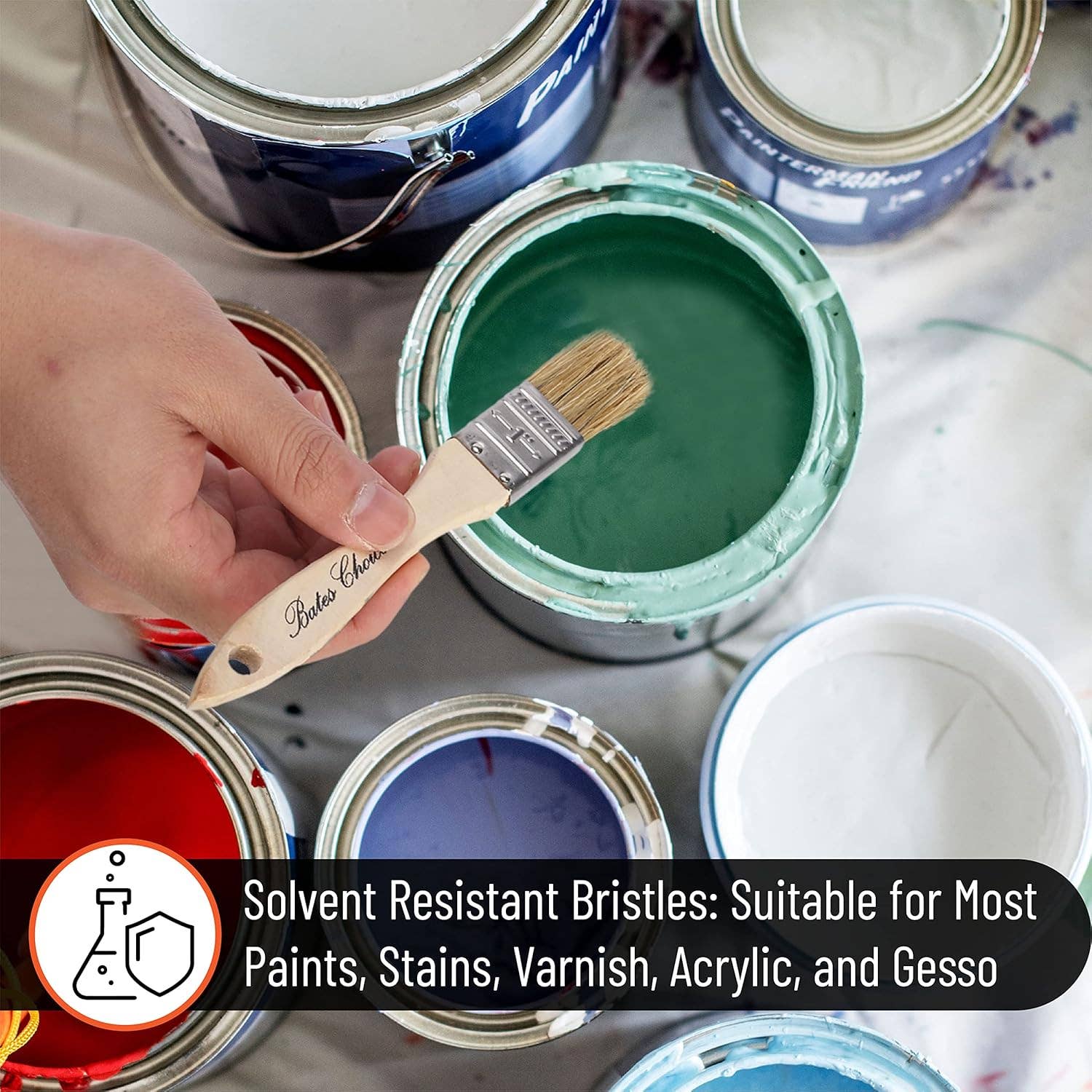 Bates Choice - Wholesale Paint/Wax Brush - Chip Paint Brushes, 1 Inch, 96 Pack3