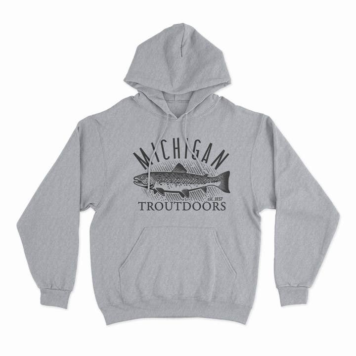 Troutdoors - Unisex Hooded Sweatshirt for wholesale by Live Love Michigan