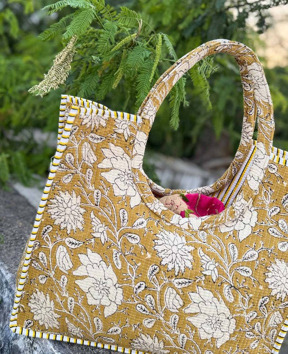 bhavnas boutique - Wholesale Tote Bag - Women's - EcoChic Cotton Quilted Bag Handbag Women's Handbags Tote Bag1