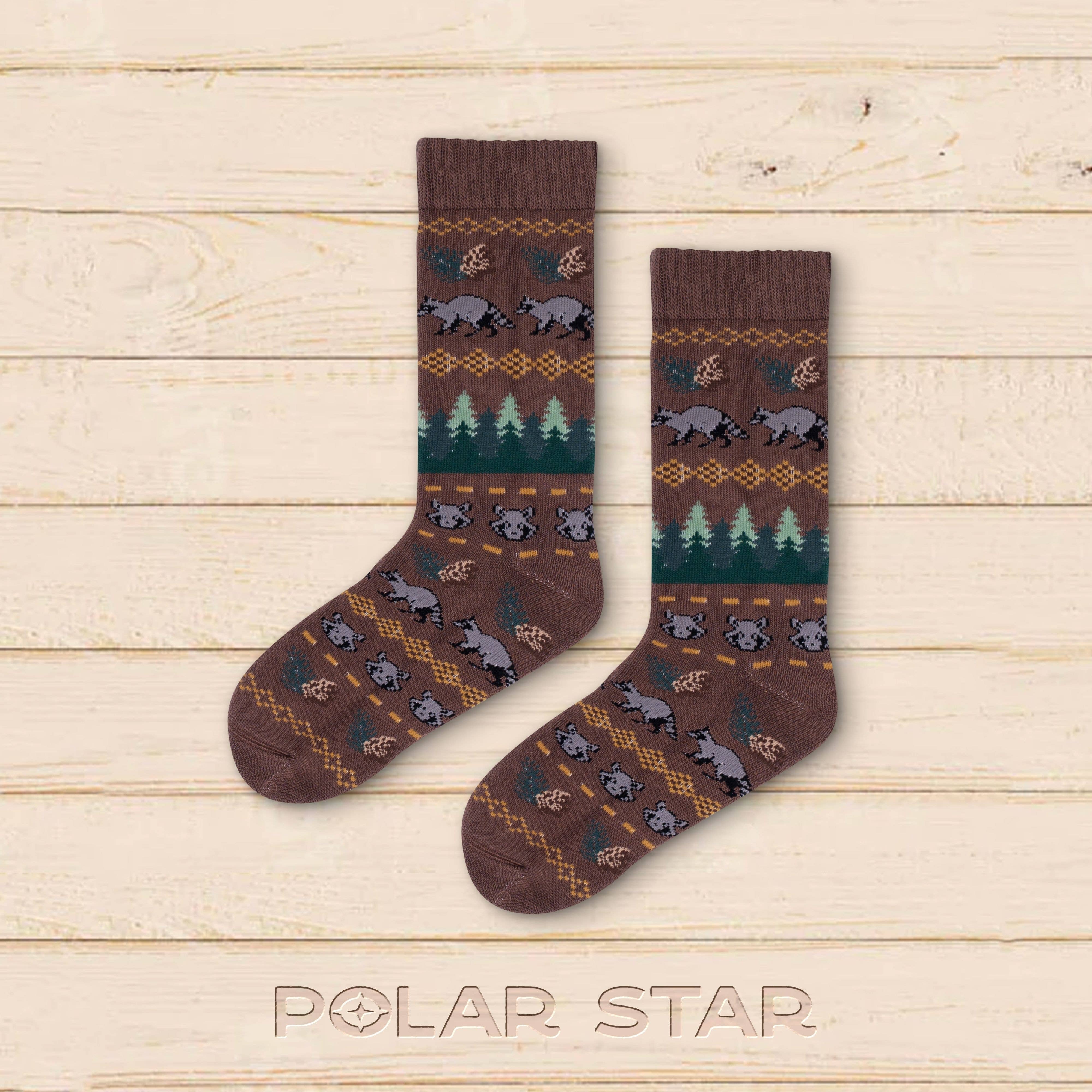 Polar Star - Wholesale Socks - Unisex - Raccoon Socks | Warm Socks | Christmas Socks | Forest Socks3