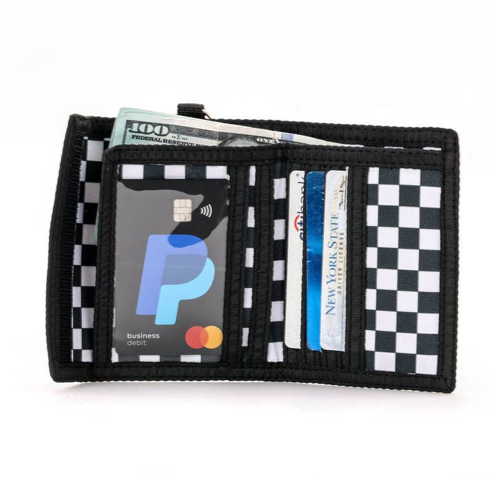 Fydelity - Wholesale Wallet - Unisex - 80701: 80's Wallet | RFID Blocking | Recycled RPET | Checkered Indy5