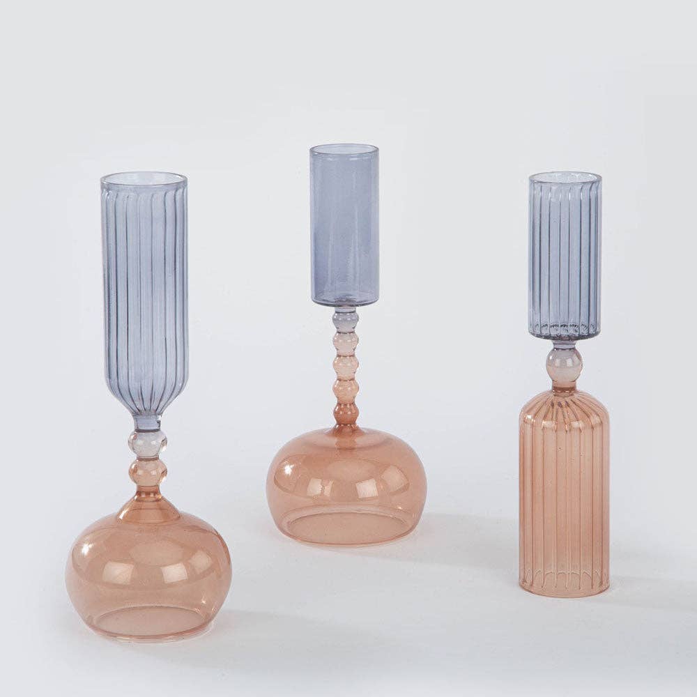 CG Hunter - Wholesale Vase - Etched Borosilicate Glass Bud Vases in Smoke0