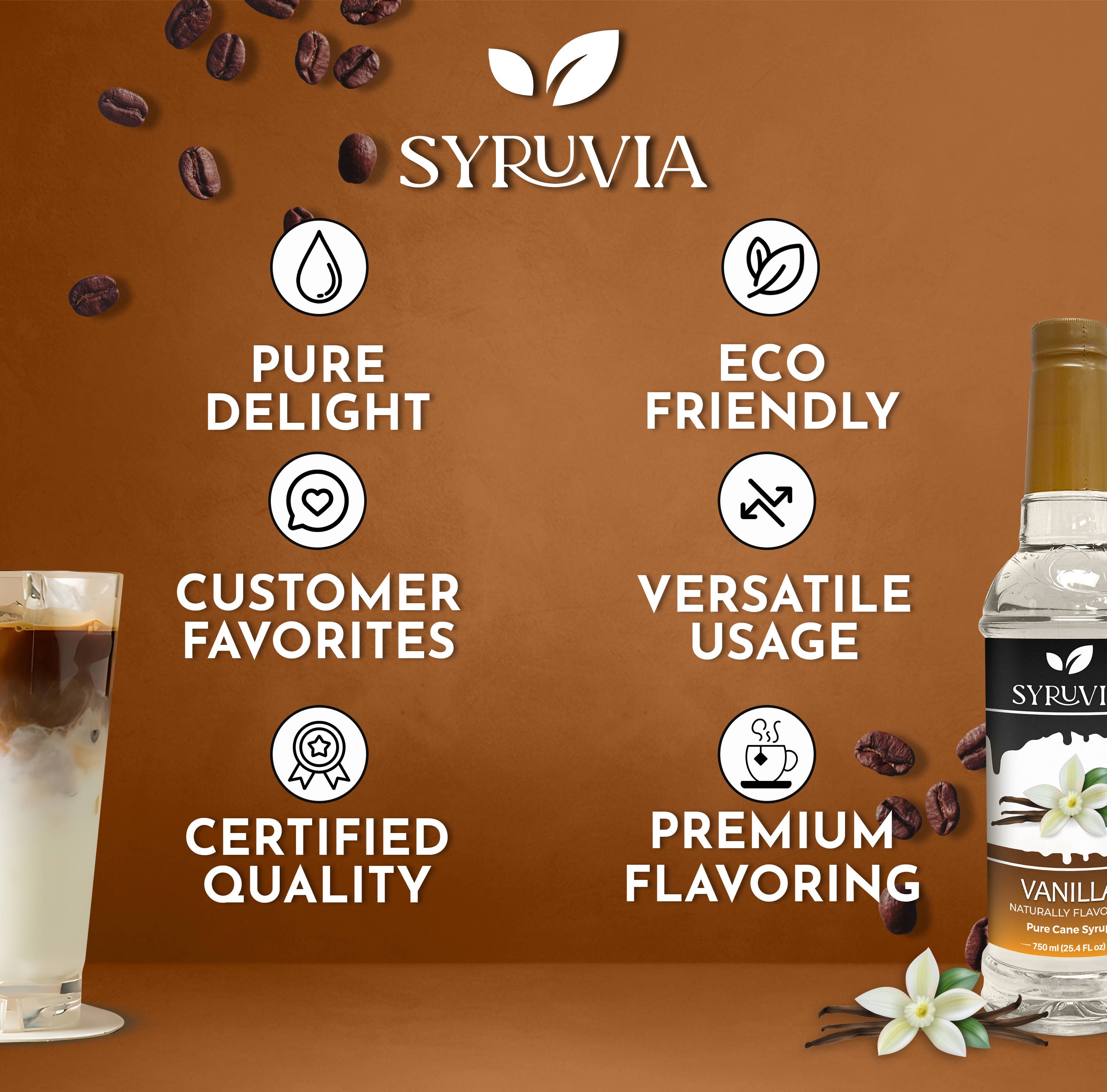 Syruvia - Wholesale Flavored Syrup - Vanilla Coffee Syrup4