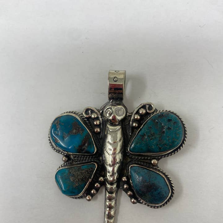 Turquoise Butterfly Pendant. for wholesale by Kathmandu Jewelry