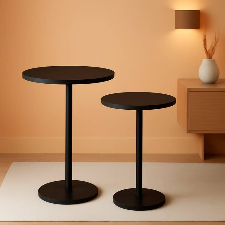 Round Counter height Bar Table Set Industrial Black for wholesale on Faire