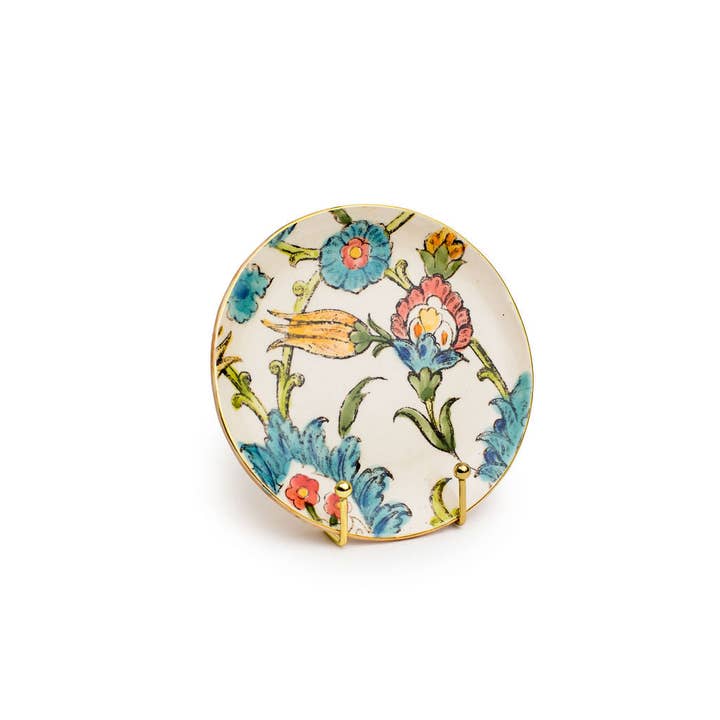 Flair Interiors - Wholesale Decorative Plate/Dish/Bowl - Round Floral Mini Plates