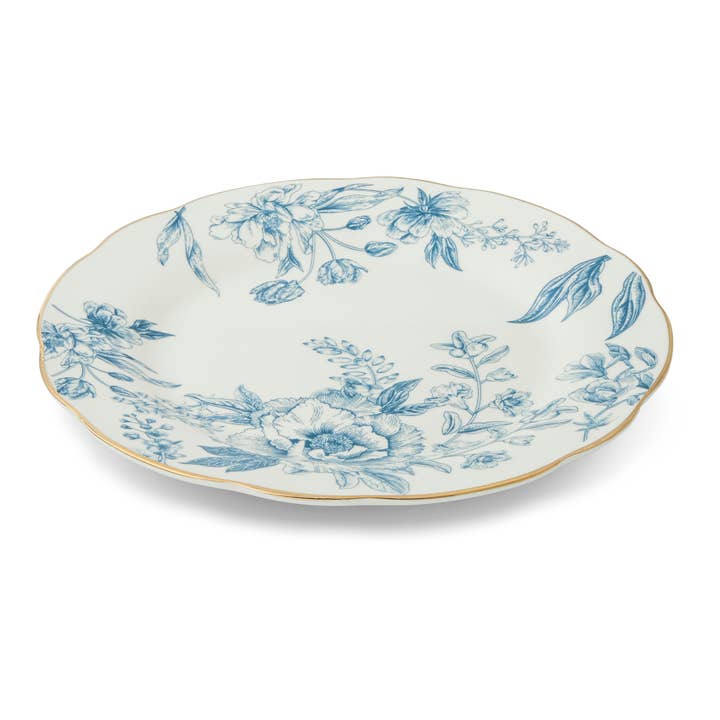 8" Scalloped Gold Rim Salad Plate - Blazer Toile for wholesale by Core Home