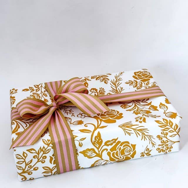 70cm x 100m Rolls Luxury WILD ROSE mustard for wholesale by CHIC&PAPER