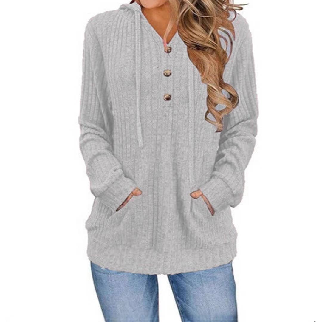 UNISHE – Hoodie – Mulher por atacado – Camisola com Capuz de Manga Comprida em Cor Sólida para Outono ZK356116