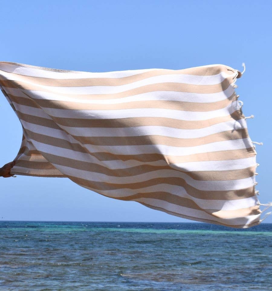 Fouta Tunisia - Vendita all'ingrosso Telo mare - Fouta Alaska con righe verticali eleganti1