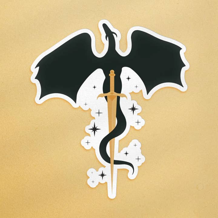 Adesivo Drago Fantasy, Adesivo Quarto Ala Tairn & Spada per la vendita all'ingrosso da parte di Good Girls Book Club