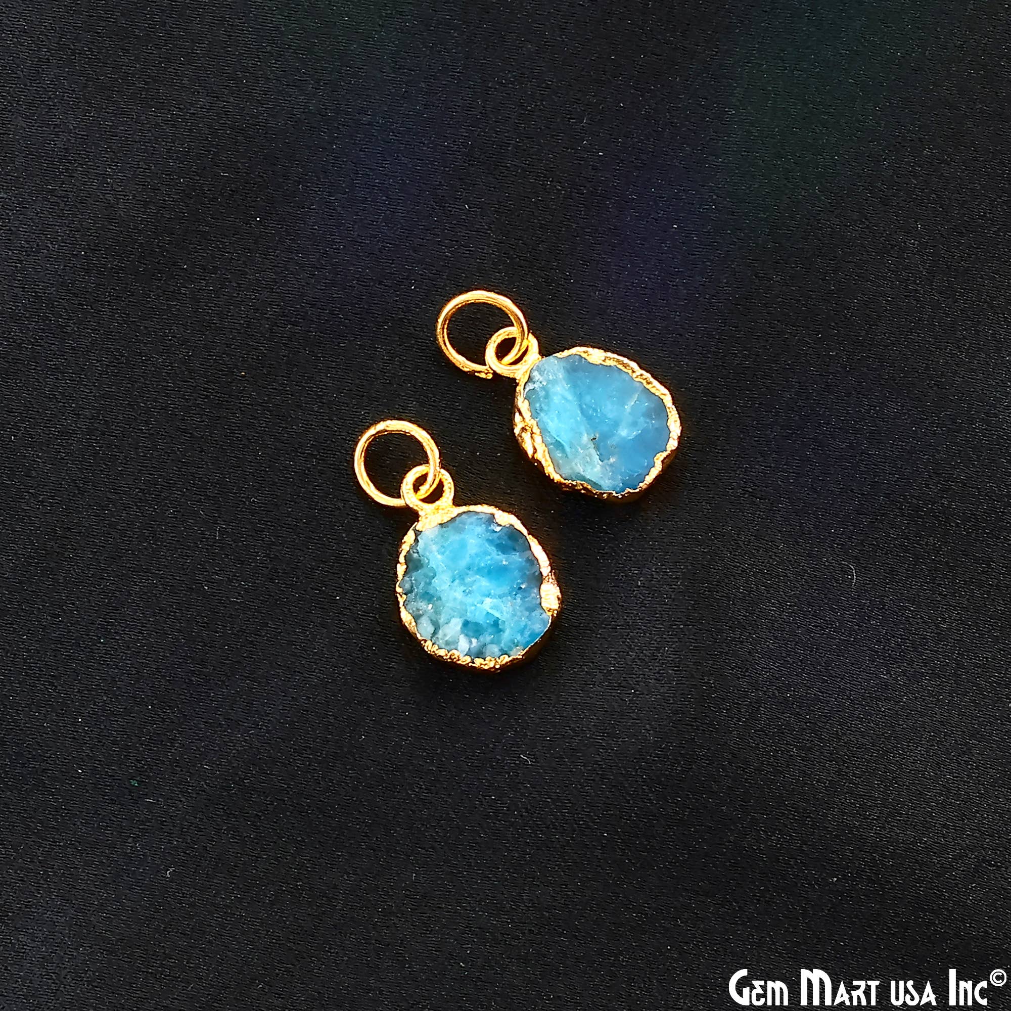 GemMartUSA - Wholesale Pendant/Charm Necklace - Rough Gemstone 16x10mm Gold Electroplated Single Bail Charm21