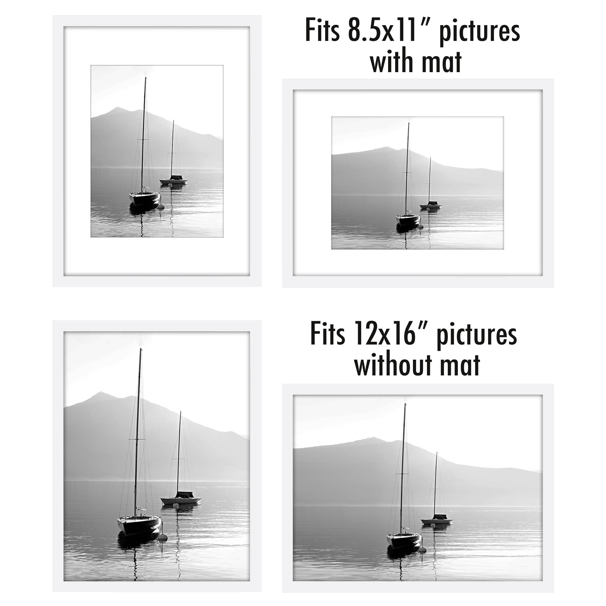 Americanflat - Wholesale Picture Frame - Americanflat Picture Frame with Mat Slim Molding (5 Pack)79