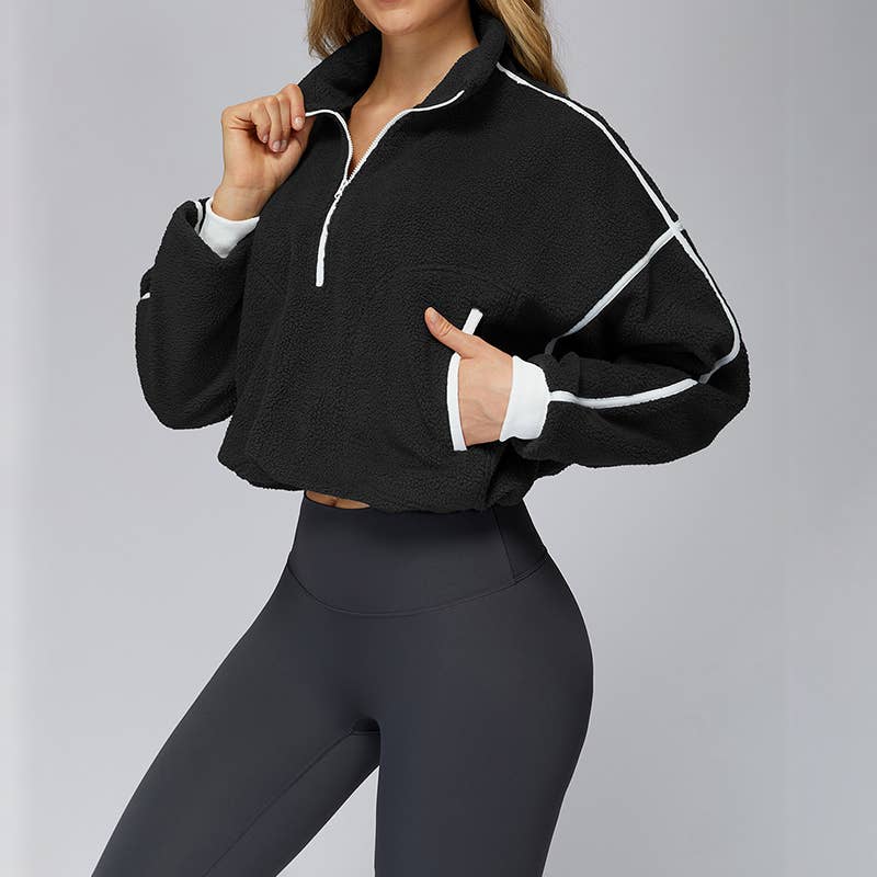 WONDERXFANS - Wholesale Athletic Jacket - Women's - Stand collar windproof sports jacket14