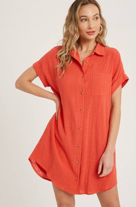 Peace Love Line - Wholesale Dress - Women's - SLG8322 - BUTTON UP SHIRT DRESS4