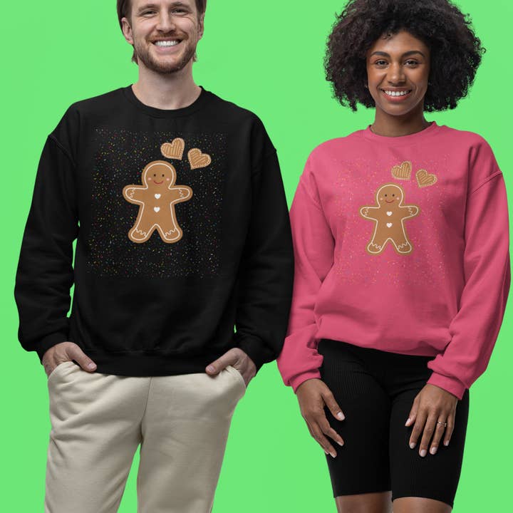 Gingerbread Hart Sweater voor Gezellige Feestdagen, Unisex Crewneck Trui, Kerstcadeau, Feestelijke Kleding, Wintermode voor wholesale door Happythings76