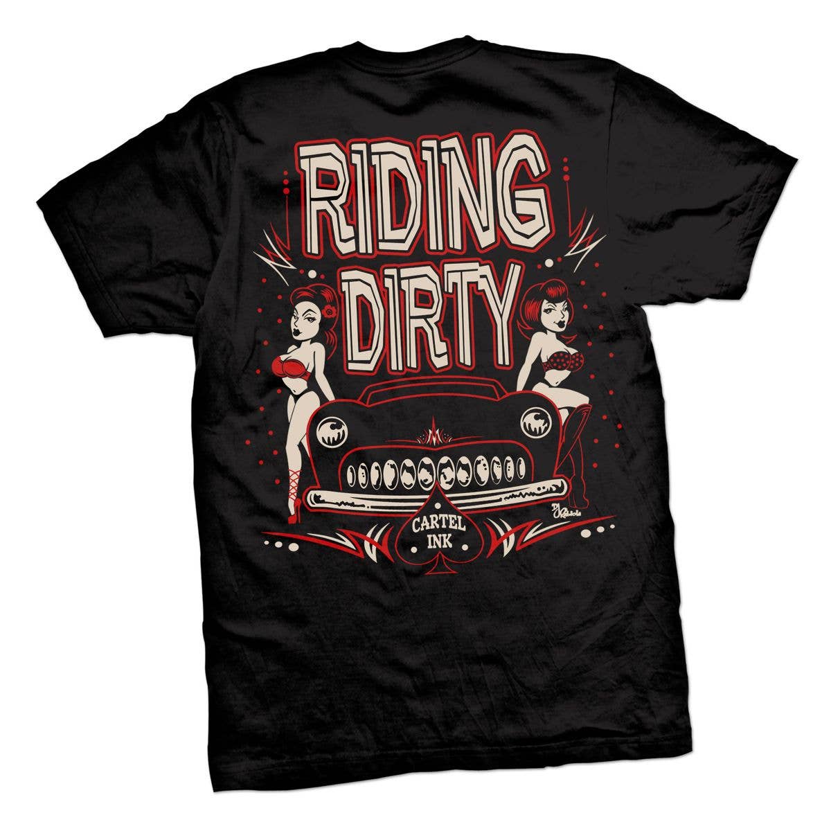 Sort Multi Riding Dirty herre t-shirt med grafik for engroshandel på Faire1