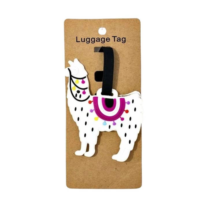 Etichetta per bagagli Borsa da viaggio Llama bianca per la vendita all'ingrosso da parte di Fleur de lys collections