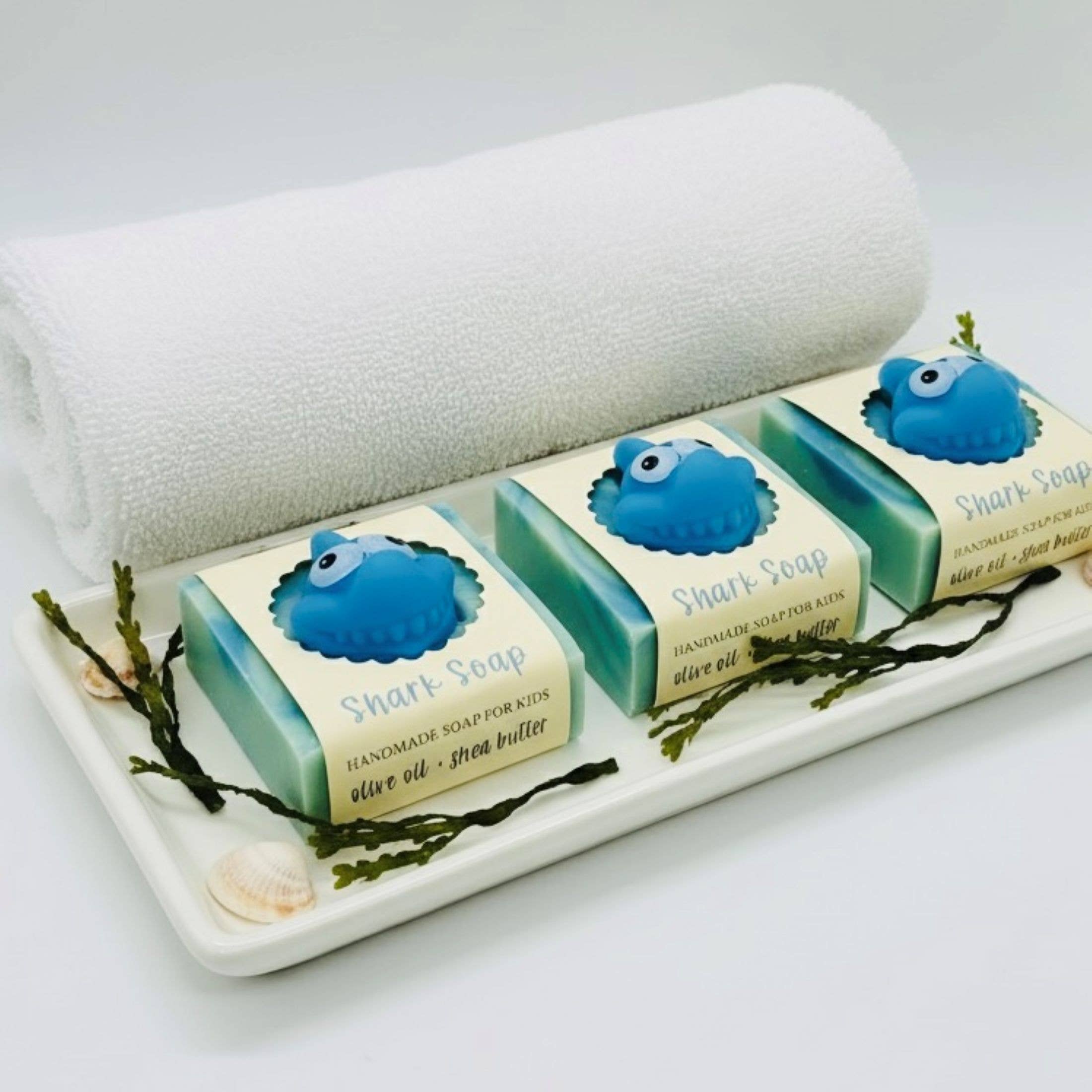 SARATOGA SOAP COMPANY - Wholesale Bar Soap - Shark Handmade Soap Bar for Kids VEGAN COLD PROCESS2