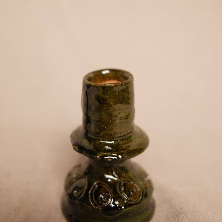 Twenty Third by Deanne - Wholesale Candle Holder - Small Green glazed Oaxacan Candle Holder0