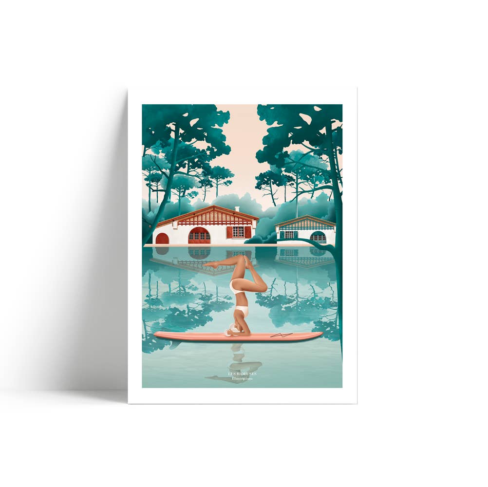 Les Rideuses - Vente Poster - Yoga sur le lac d’Hossegor