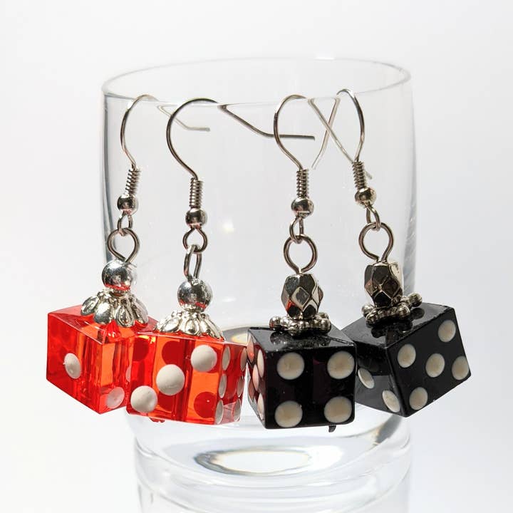 Dice Earrings Dangle Earrings Game Night Bunco mix color for wholesale by Fiona Accessories