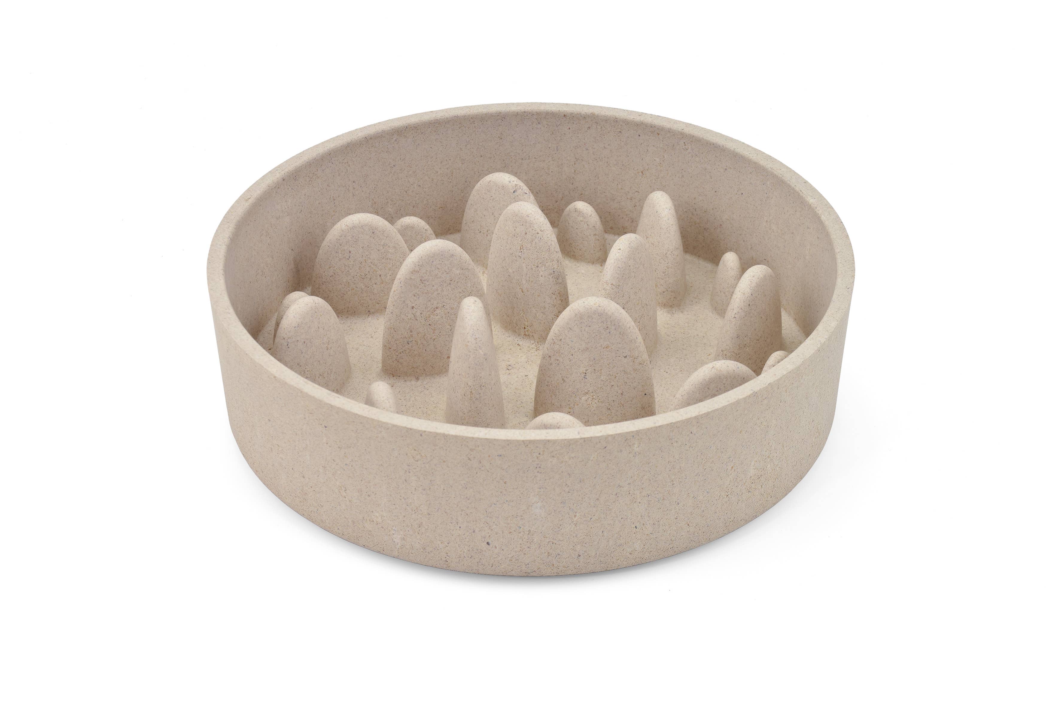 Beige Bamboo Slow Bamboo Dog Feeder for wholesale on Faire3