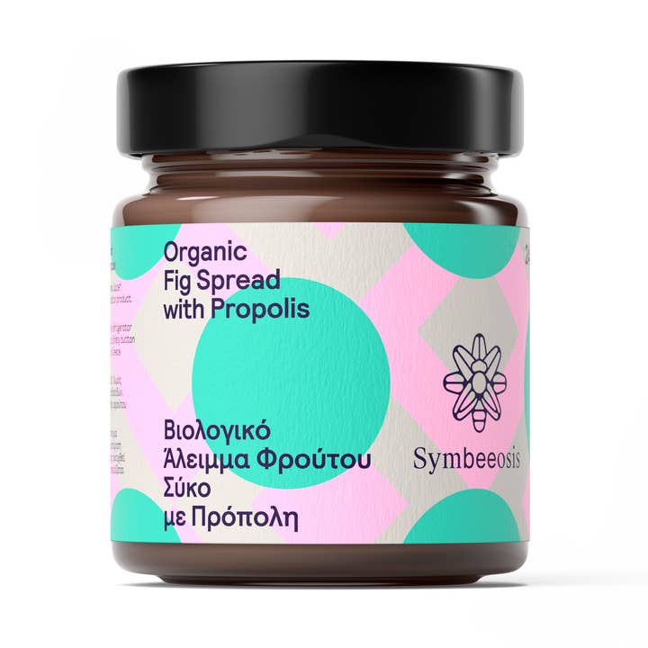 Confiture biologique de figues avec propolis Symbeeosis pour la vente par Hellenic Farms