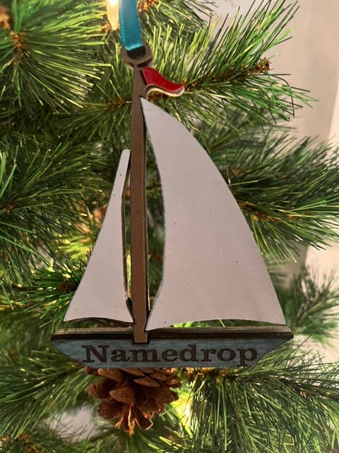 Custom Sailboat Ornament for wholesale by Room To Improve