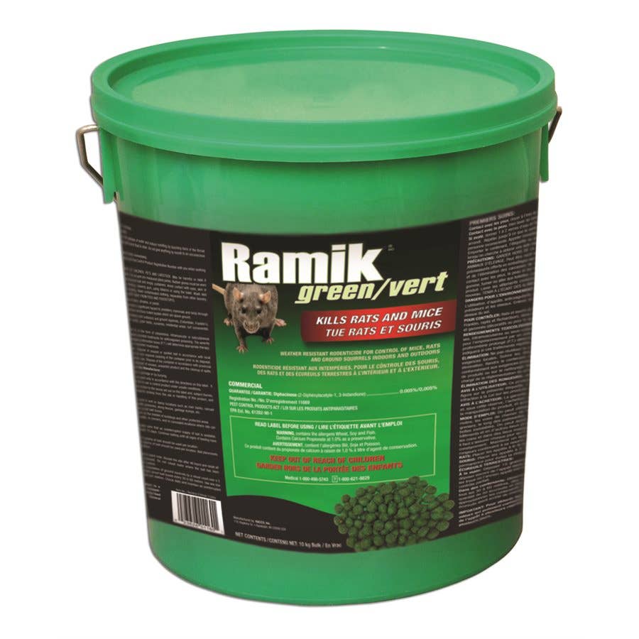 RodenticideCanada.com - Wholesale  - Ramik rat and mouse Green Bait 10kg0