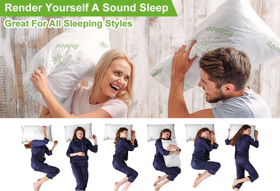 Twin Brothers Import - Wholesale Bedding Pillow - Individual Bamboo Memory Foam Pillow in Carrying Bag3