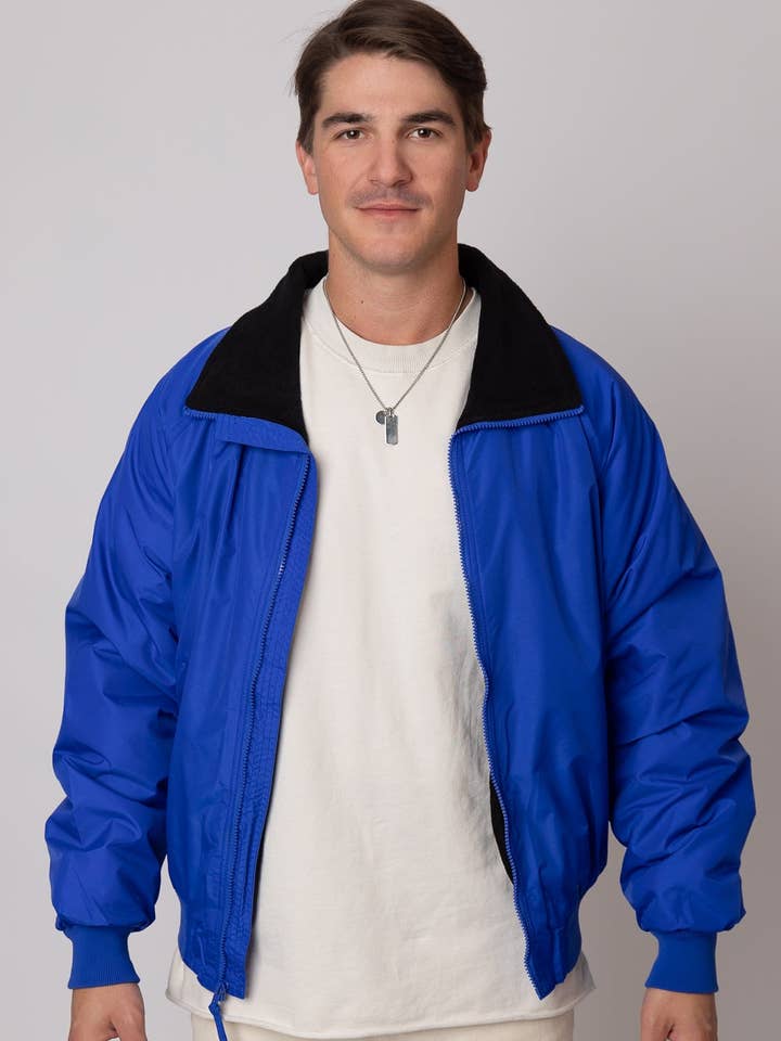 8800 Unisex Vindafvisende Taslan Nylon Jakke - Kongeblå/Sort for engroshandel hos Vos Sports Inc.