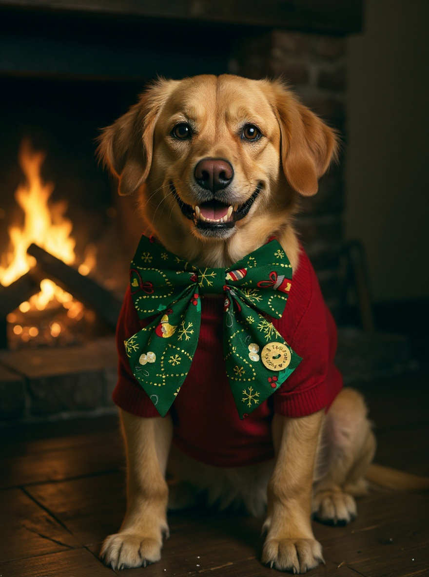 Puppies & Pom Poms - Wholesale Pet Bow Tie - Dog - Handmade Sailer Bow - Christmas Baubles & Berries2