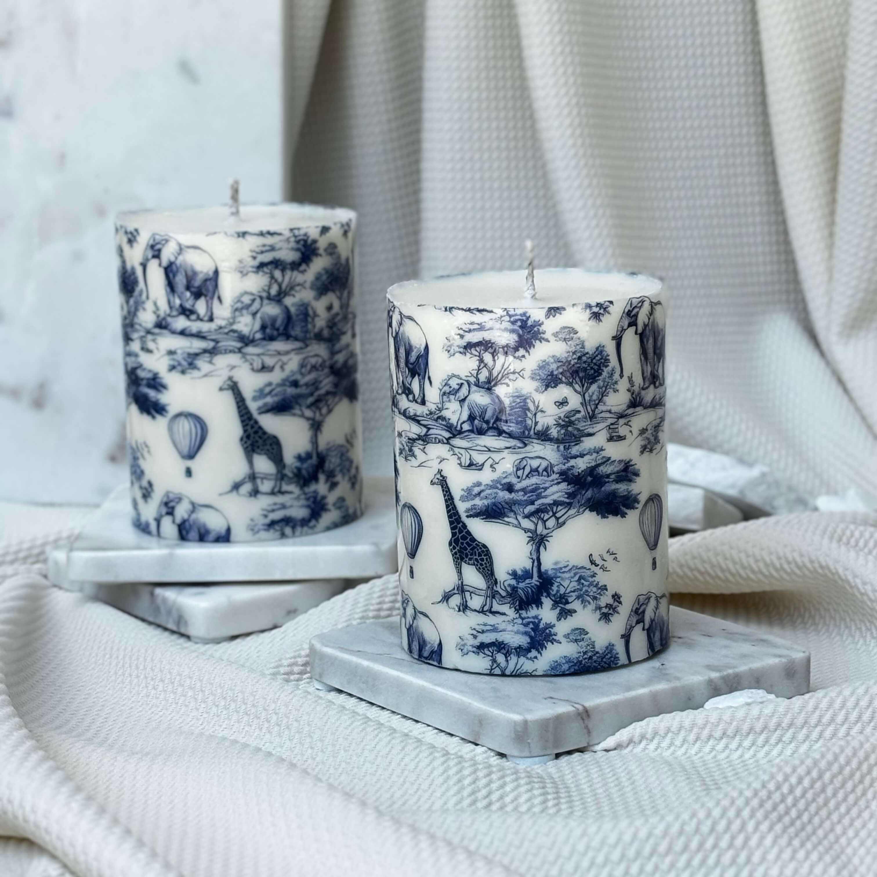 OH MY BOX - Wholesale Pillar Candle - Toile Safari Candle | Elegant Home Decor Gift8