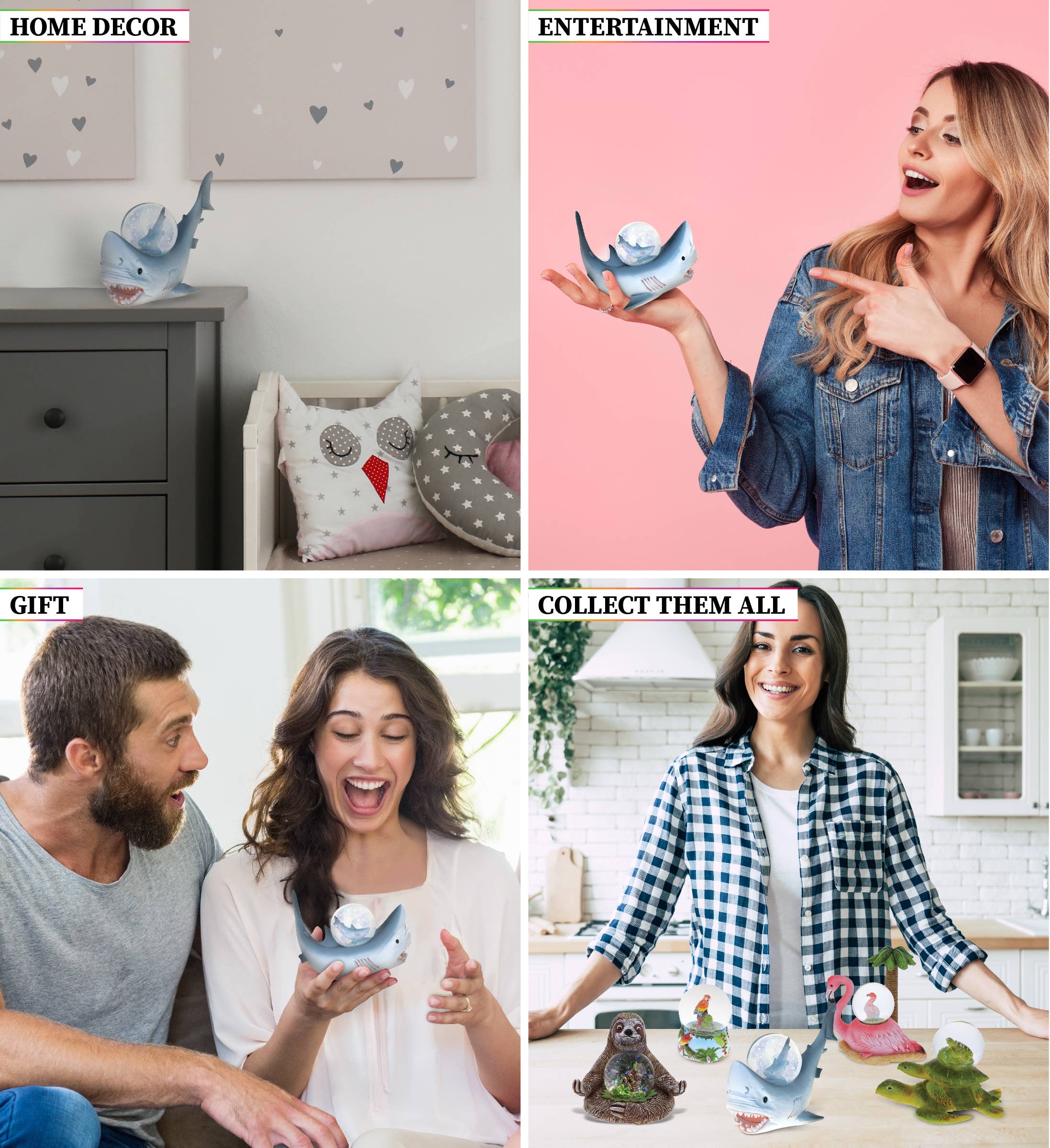 Cota Global - Wholesale Snow Globe - Wild Snow Globe - Shark (45Mm)2