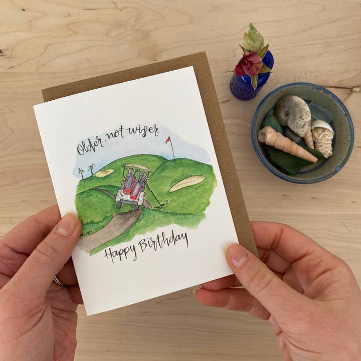 Stem and Soul - Wholesale Birthday Card - Older, Not Wiser Funny Birthday Card for Golfer2