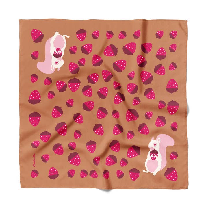 ALBINO SQUIRREL - Cotton Silk Bandana for wholesale by Centinelle