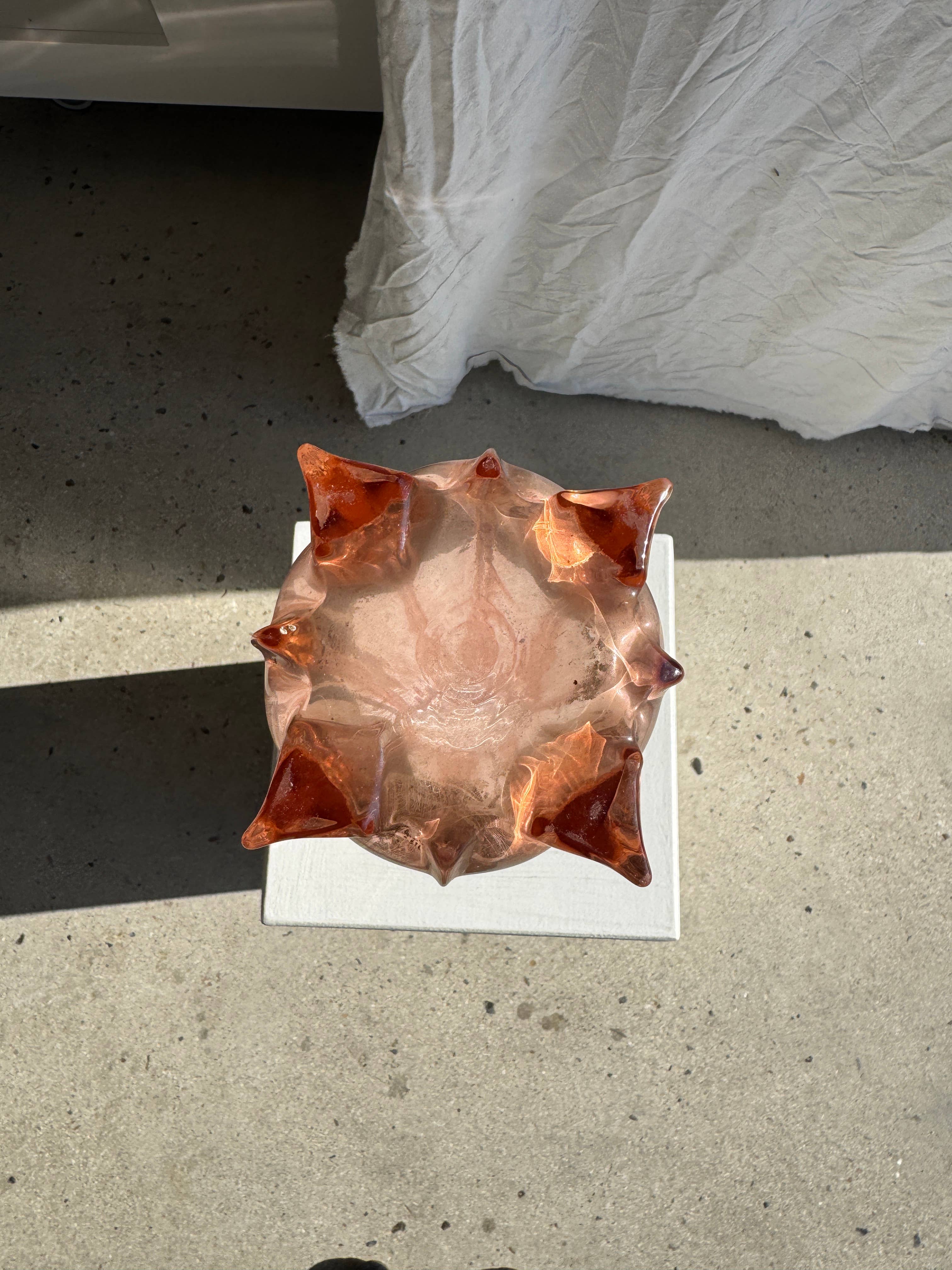 Large pink glass soliflore vase H37 D18A for wholesale on Faire7