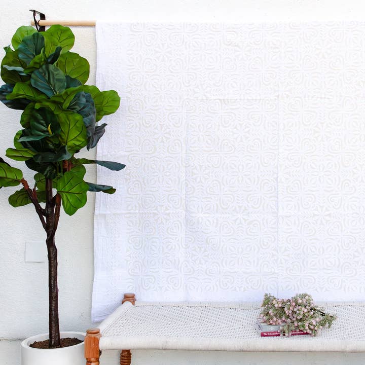 Rose Mosaic Floral Applique Bedcover for wholesale by De-cor