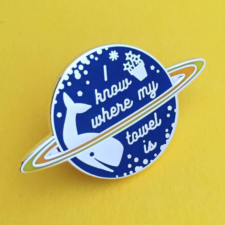 I Know Where My Towel Is Enamel Pin for wholesale by Hand Over Your Fairy Cakes